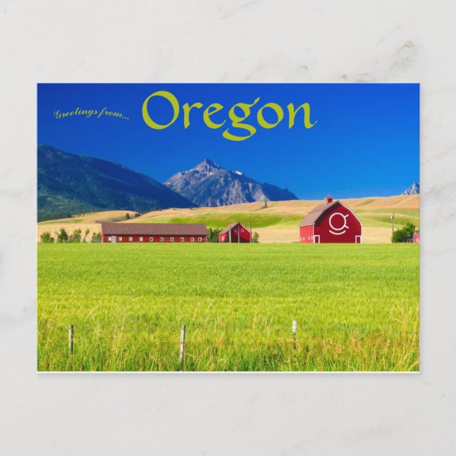 Red Barn at Wallowa-Whitman National Forest USA Postkarte (Vorderseite)
