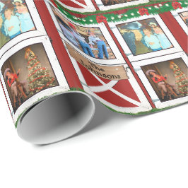 Red Barn Door 3 Foto Custom Country Holiday Geschenkpapier
