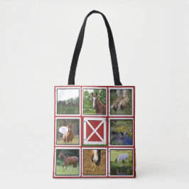 Red Barn Door Custom Foto Tote Bag Pferd Tasche