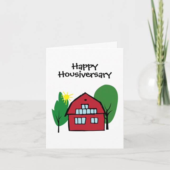 Red Barn Happy Housiversary Client Wertschätzung Karte (Vorderseite)