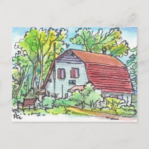 Red Barn House Postkarte