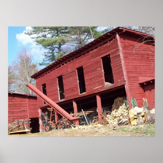 Red Barn in Weaverville, N. Caroilna Poster (Vorne)