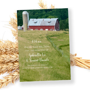 Red Barn und Silo Farm Wedding retten das Datum Save The Date