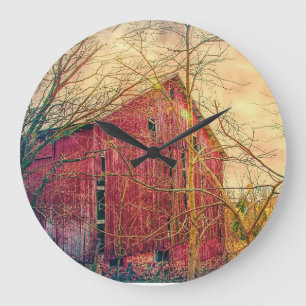 RED BARN  WALL CLOCK GROßE WANDUHR