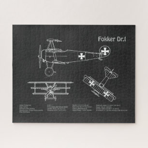 Red Baron Fokker Dr.1 - Airplane Blueprint PD