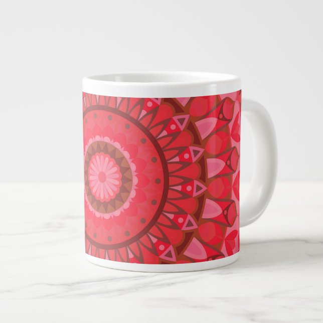 Red Base Mandala Jumbo-Tasse (Vorderseite Rechts)