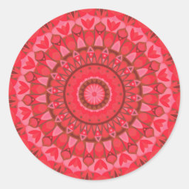 Red Base Mandala Runder Aufkleber
