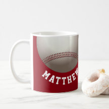 Red Baseball mit Personalisiertem Namen Sports