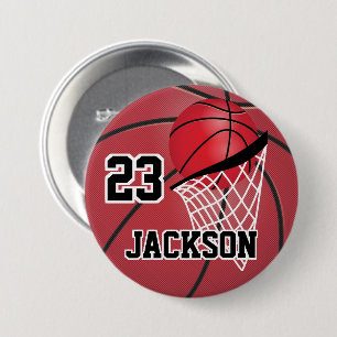 Red Basketball Design Personalisieren Button