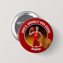 Red Basketball Player Photo High School Spirit