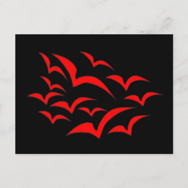 Red Bat Cloud Postcard Postkarte (Vorderseite)