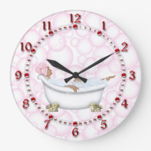 Red Bathroom Shiny Numbers Bubbles