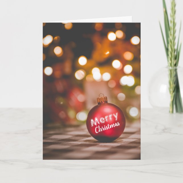 Red Bauble, Weihnachtsgrüße Karte (Vorderseite)