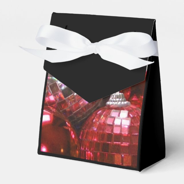 Red Baubles favorisieren schwarze Box Geschenkschachtel (Vorderseite)