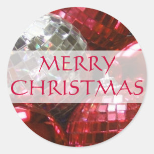 Red Baubles 'Frohe Weihnachten' Aufkleber