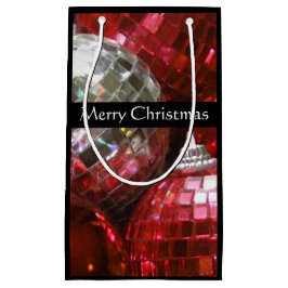 Red Baubles Frohe Weihnachts kleine schwarz Geschenktüte