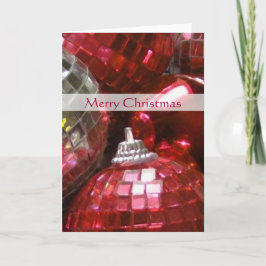 Red Baubles "Merry Christmas" Kartenportrait Feiertagskarte