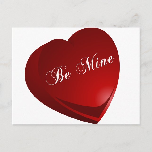 Red Be my Heart Postkarte (Vorderseite)