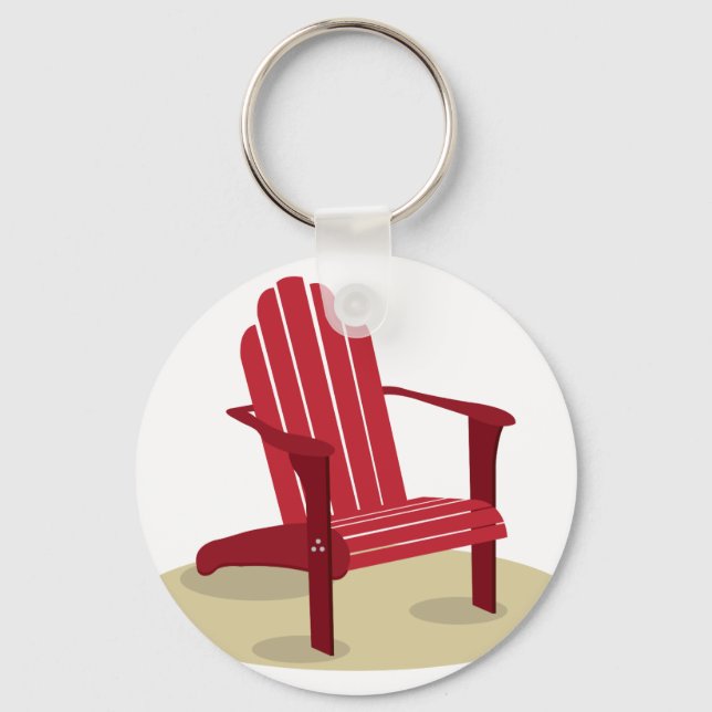 Red Beach Chair Schlüsselanhänger (Vorderseite)