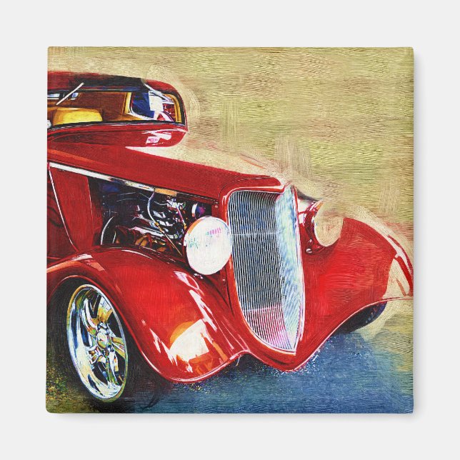 Red Beauty - Klassisches Sammlerauto Magnet (Vorne)