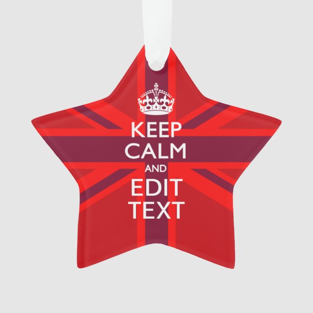 Red Behalt Calm Haben Sie Ihren Text auf der Flagg Ornament (Vorderseite)