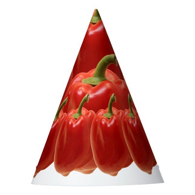 Red Bell Pepper Frisch vom Markt Partyhütchen (Vorderseite)