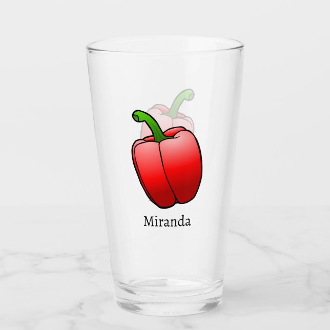 Red Bell Pepper Glas (Vorderseite)