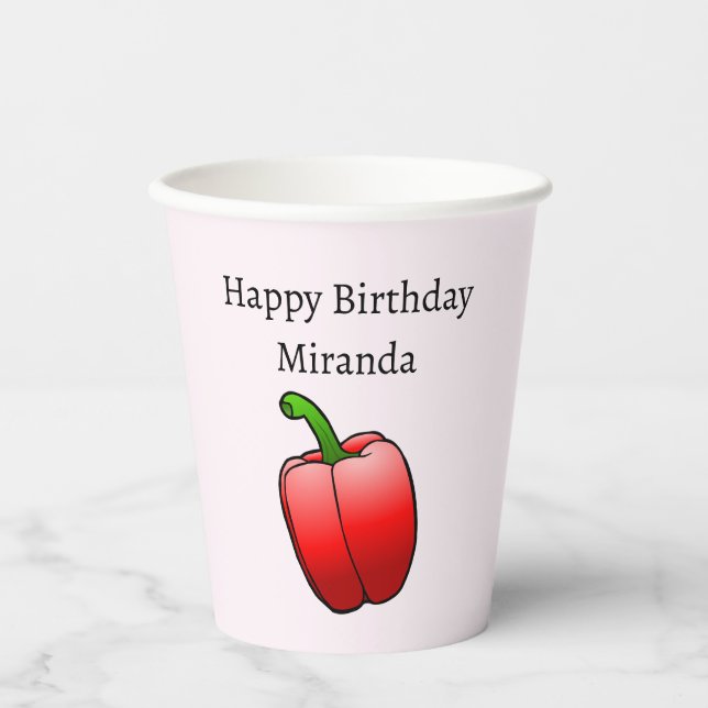 Red Bell Pepper Pappbecher (Vorderseite)