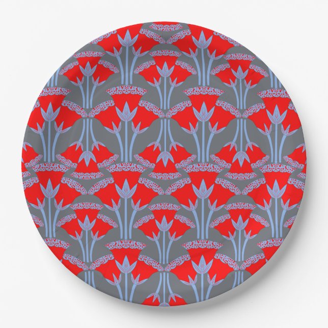 Red Bellflower  Pappteller (Vorderseite)