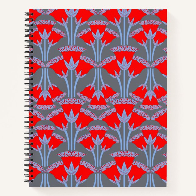 Red Bellflower Spiral Notebook Notizbuch (Vorderseite)
