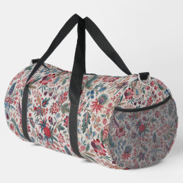 Red Berries and Vines Pattern Duffle Bag