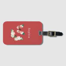 Red Berries Butterflies Gepäckanhänger