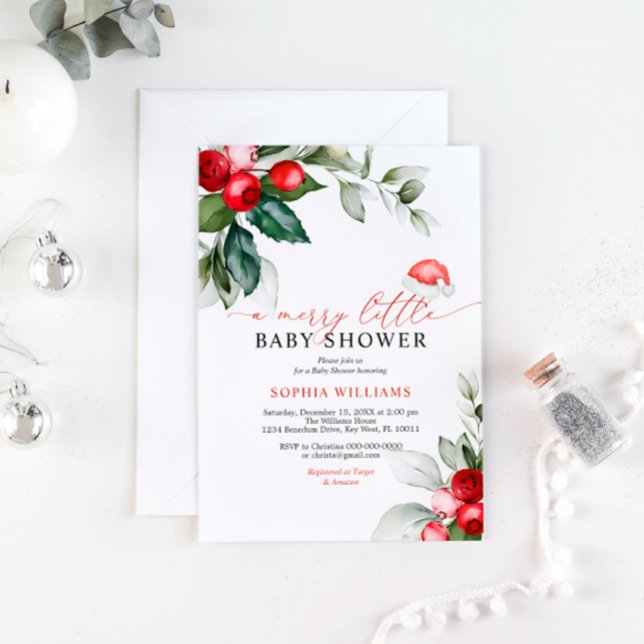 Red Berries eine fröhliche kleine Babydusche Einla Einladung (Von Creator hochgeladen)