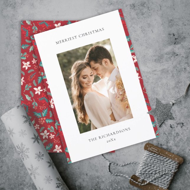 Red Berries Frohe Weihnachten Blumenmuster Foto (Von Creator hochgeladen)