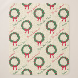 Red Berries Holly Frohe Weihnachten Sherpadecke