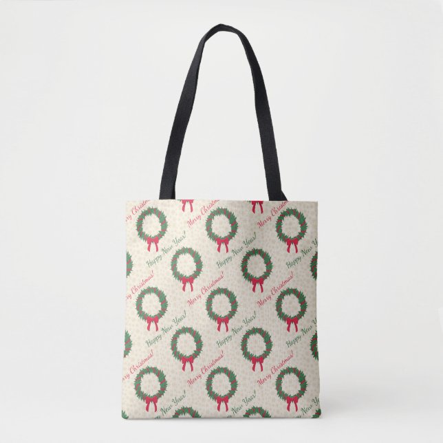 Red Berries Holly Frohe Weihnachten Tasche (Vorderseite)