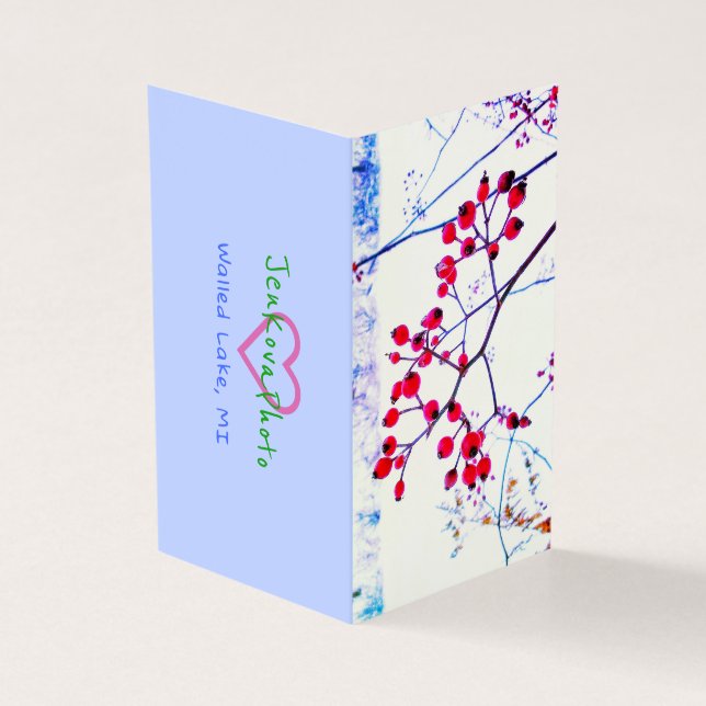 RED BERRIES MINI CARDS 2x3,5 horizontal Visitenkarten (Vorderseite)