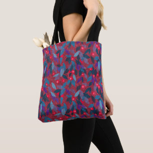 Red Berries Minimal floral Muster Einfache Botanik Tasche