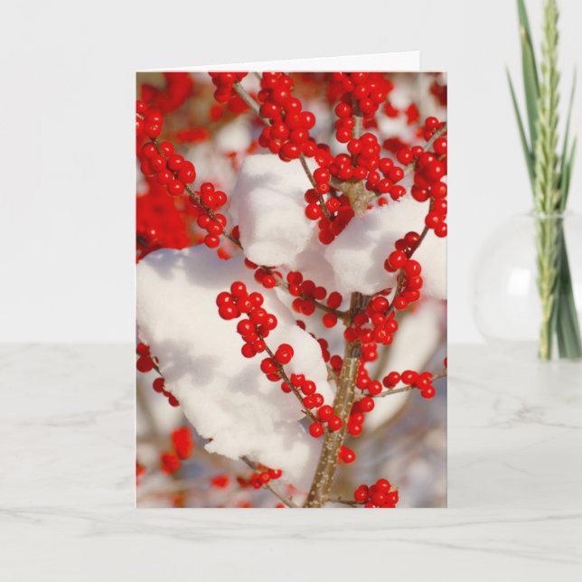 Red Berries Snow Foto Weihnachten Weihnachten Weih (Vorderseite)