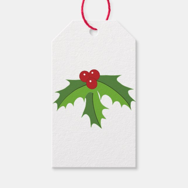 Red Berry Holly Geschenkanhänger (Vorderseite)