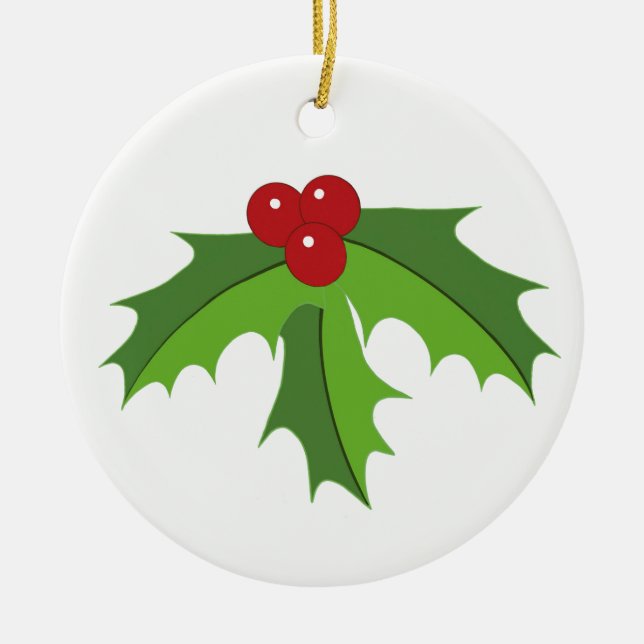 Red Berry Holly Keramik Ornament (Vorne)