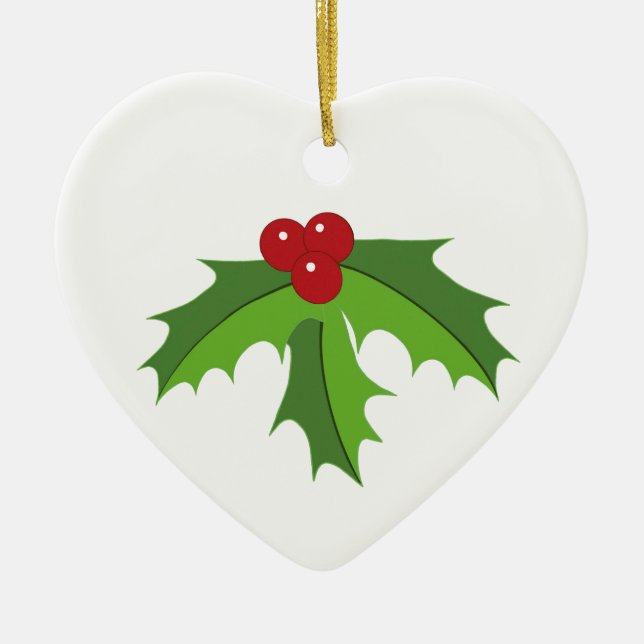Red Berry Holly Keramikornament (Vorne)