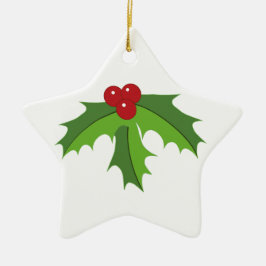 Red Berry Holly Keramikornament