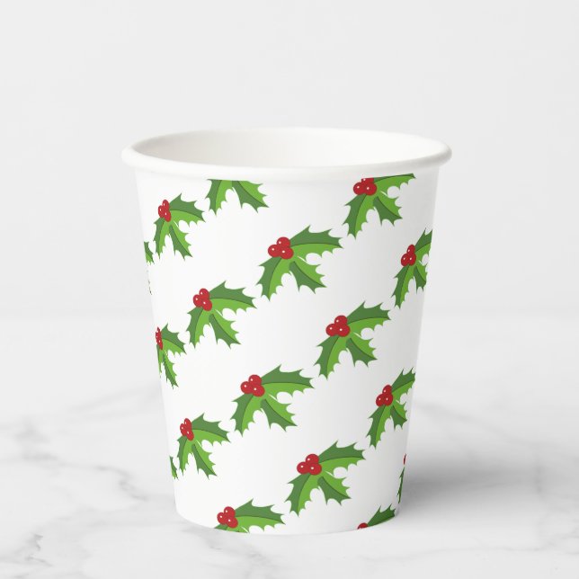 Red Berry Holly Paper Cup Pappbecher (Vorderseite)