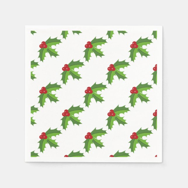Red Berry Holly Serviette (Vorderseite)