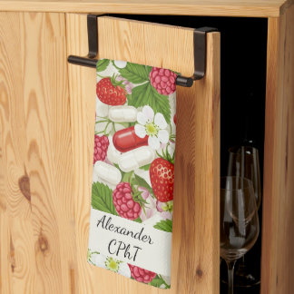 Red Berry & Pills Pharmacy Kitchen Geschirrtuch