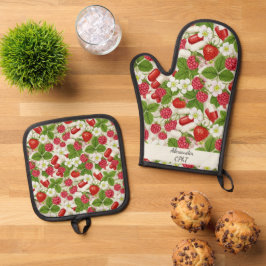 Red Berry & Pills Pharmacy Kitchen Ofenhandschuh & Topflappen-Set