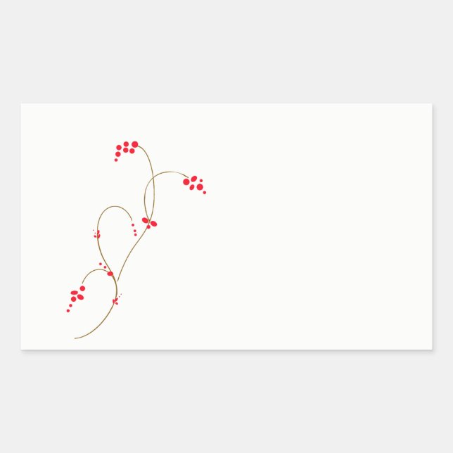 Red Berry Rectangle Sticker (Vorderseite)