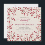 Red Berry Winter 40. Geburtstag Überraschung Party Einladung<br><div class="desc">Die rustikale Chic Geburtstagsfeier lädt zu rustikalen roten Waldbeeren ein. Moderne und minimale Typografie ergänzt die zeitgenössische Ästhetik.</div>