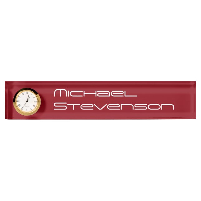 Red Beruflich Business Namplate Namensplakette (Vorderseite)